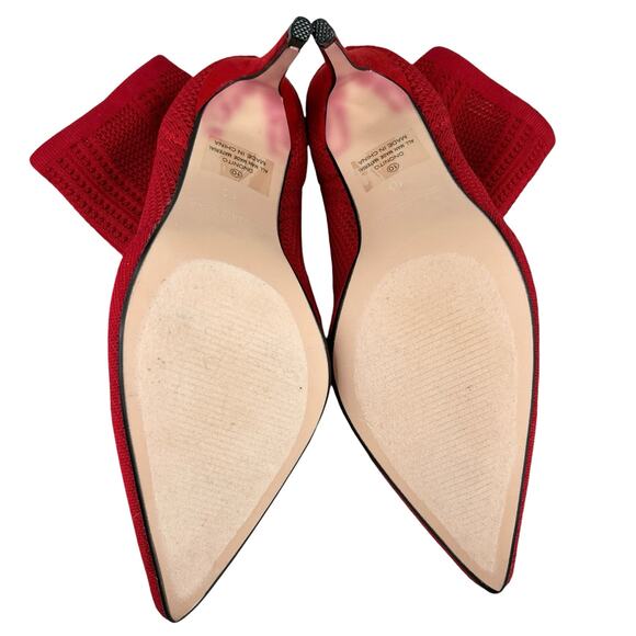 Catherine Malandrino Dnonito Pointed Toe Sock Booties Cherry Red 10 New - Picture 7 of 10